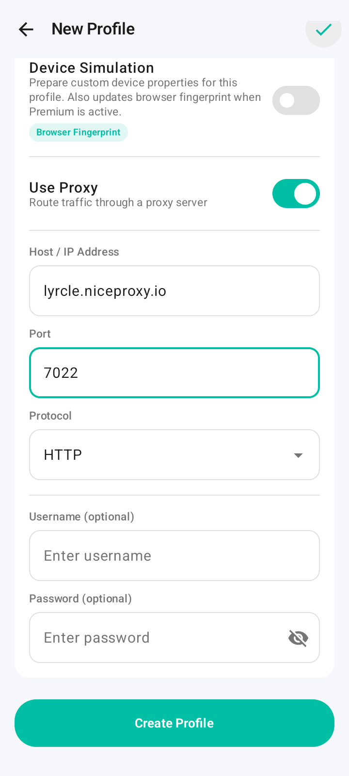 Step 6 - Configure a new profile 3